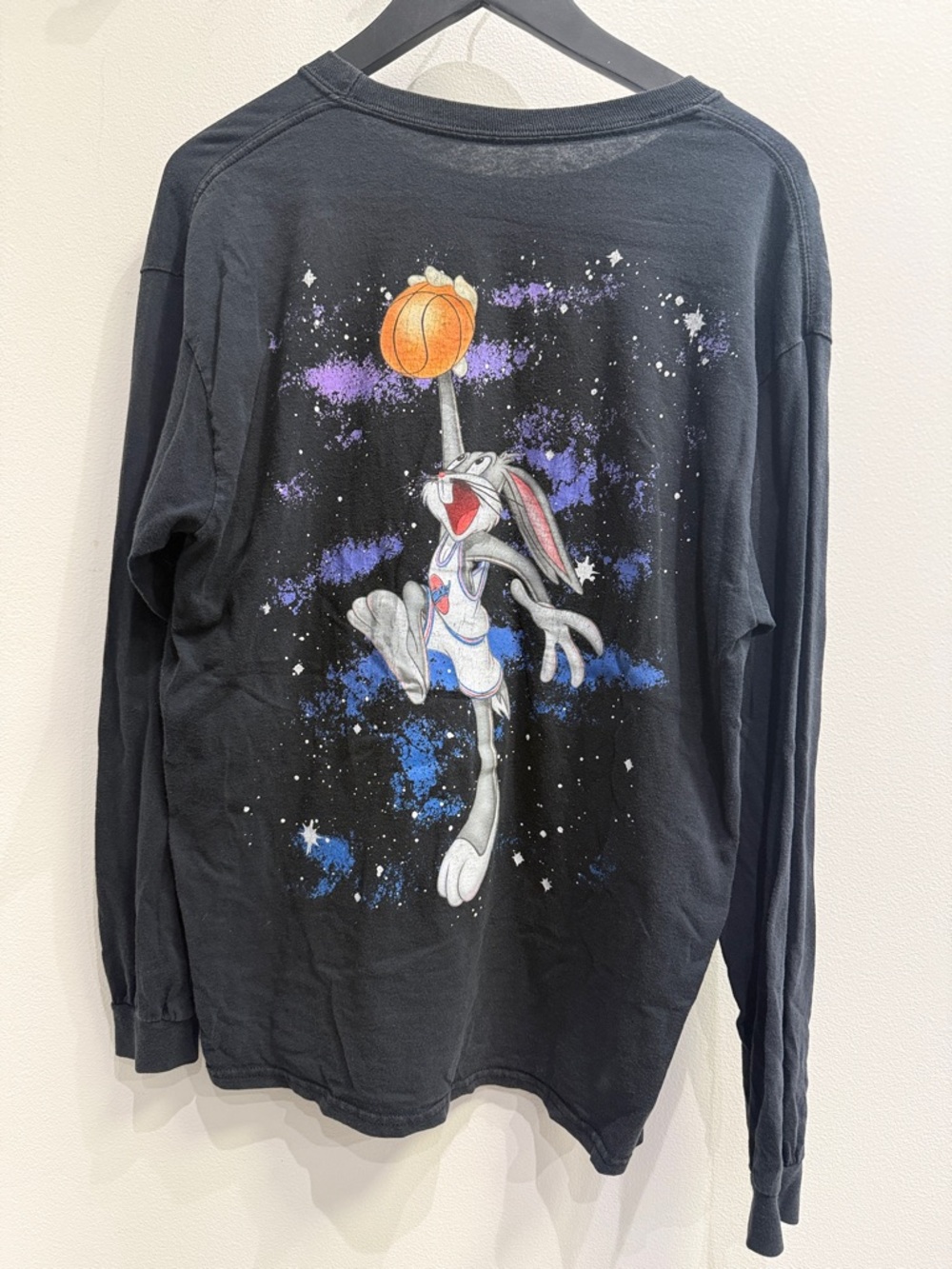 Vintage 1996 Space Jam Black Long Sleeve bunny Graphic Tee